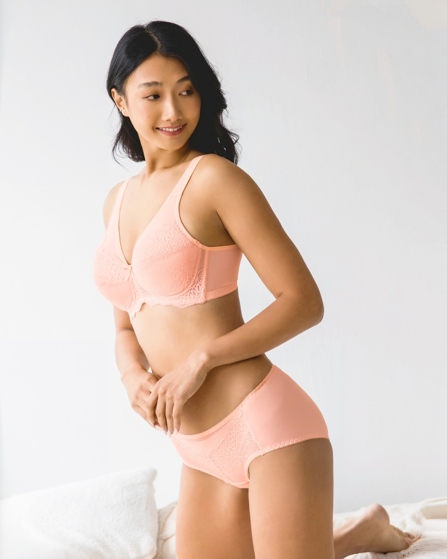 保養型無鋼圈手作內衣 粉B-E