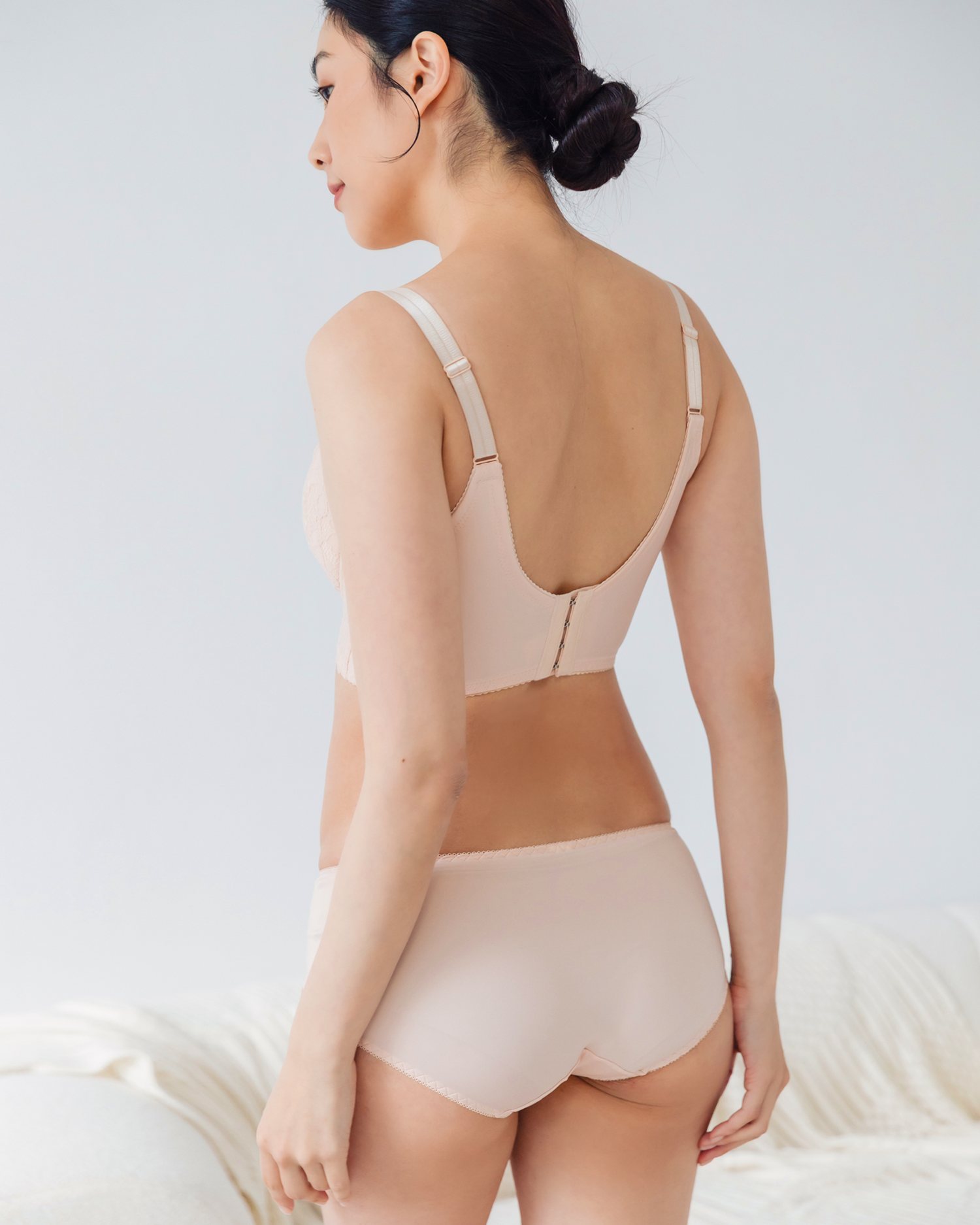 透氣抗菌蕾絲平口褲 裸 M-XXL